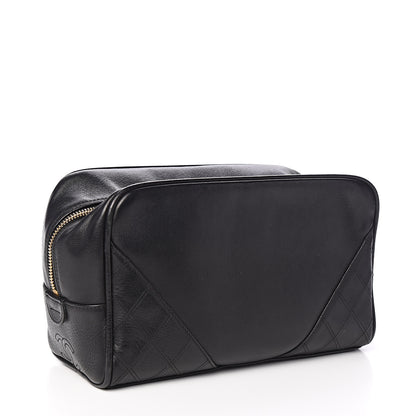 Chanel Lambskin Diamond Stitch Cosmetic Case Black 2 of 7