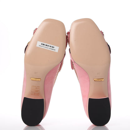 Gucci Kid Scamosciato Crystal GG Marmont Fringe 50mm Loafer Pumps 38 Light Peonia Light Rose 5 of 7