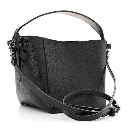 Christian Louboutin Calfskin Empire Spike Studded Mini Cabachic Bucket Bag Black 3 of 13