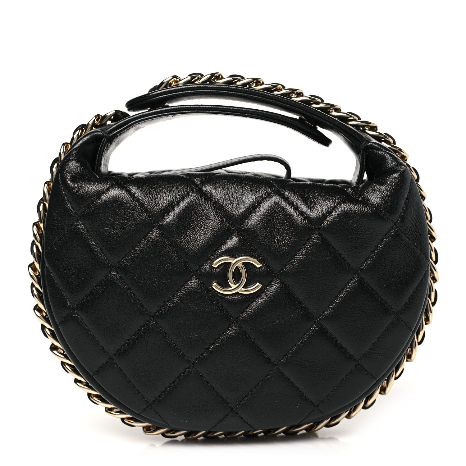 Chanel Lambskin Quilted Chain Around Pouch Black 1 of 8