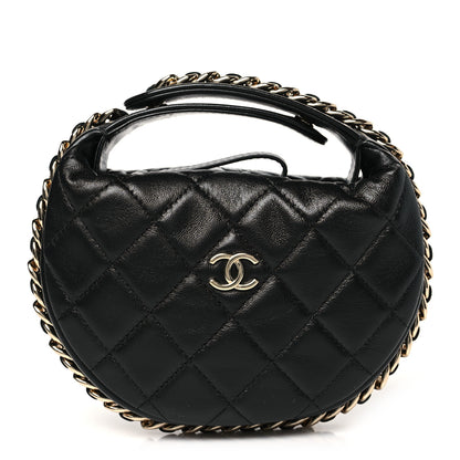 Chanel Lambskin Quilted Chain Around Pouch Black 1 of 8