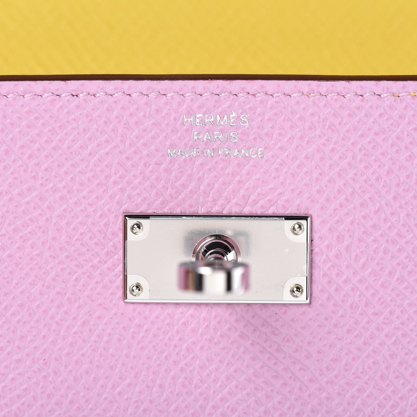 Epsom Verso Kelly Longue Wallet Mauve Sylvestre Jaune de Naples