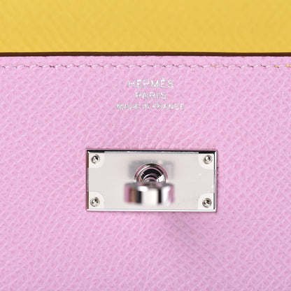 Hermes Epsom Verso Kelly Longue Wallet Mauve Sylvestre Jaune de Naples 13 of 19