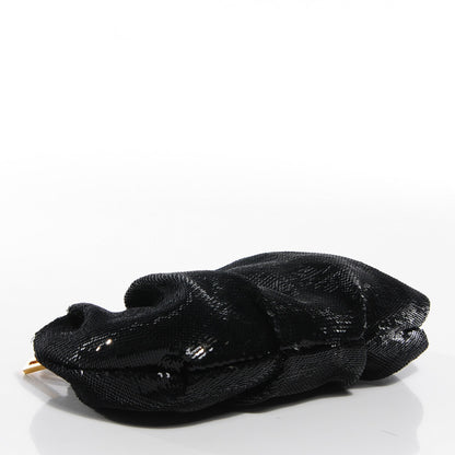 Prada Sequin Fabric Wristlet Clutch Black 4 of 9