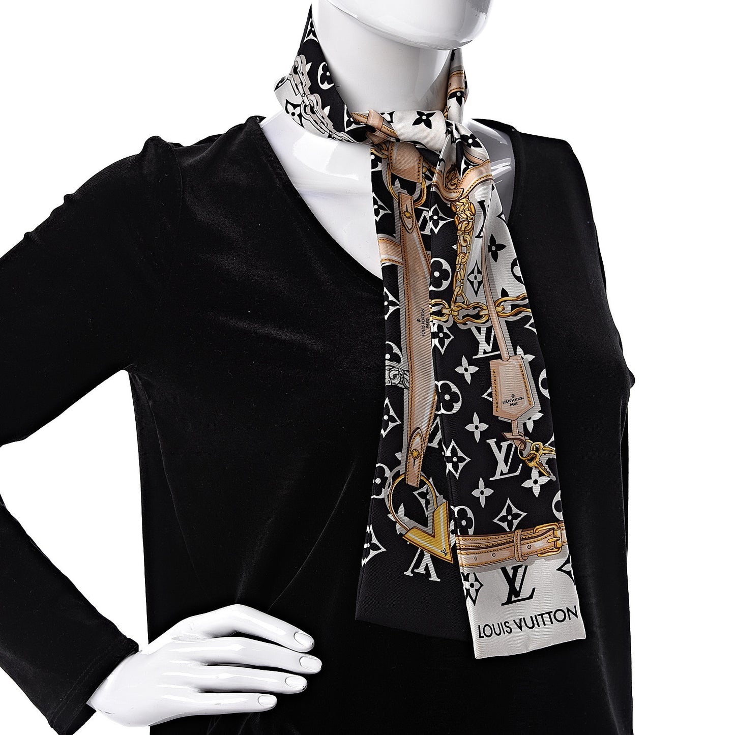 Silk Monogram Confidential Bandeau Black