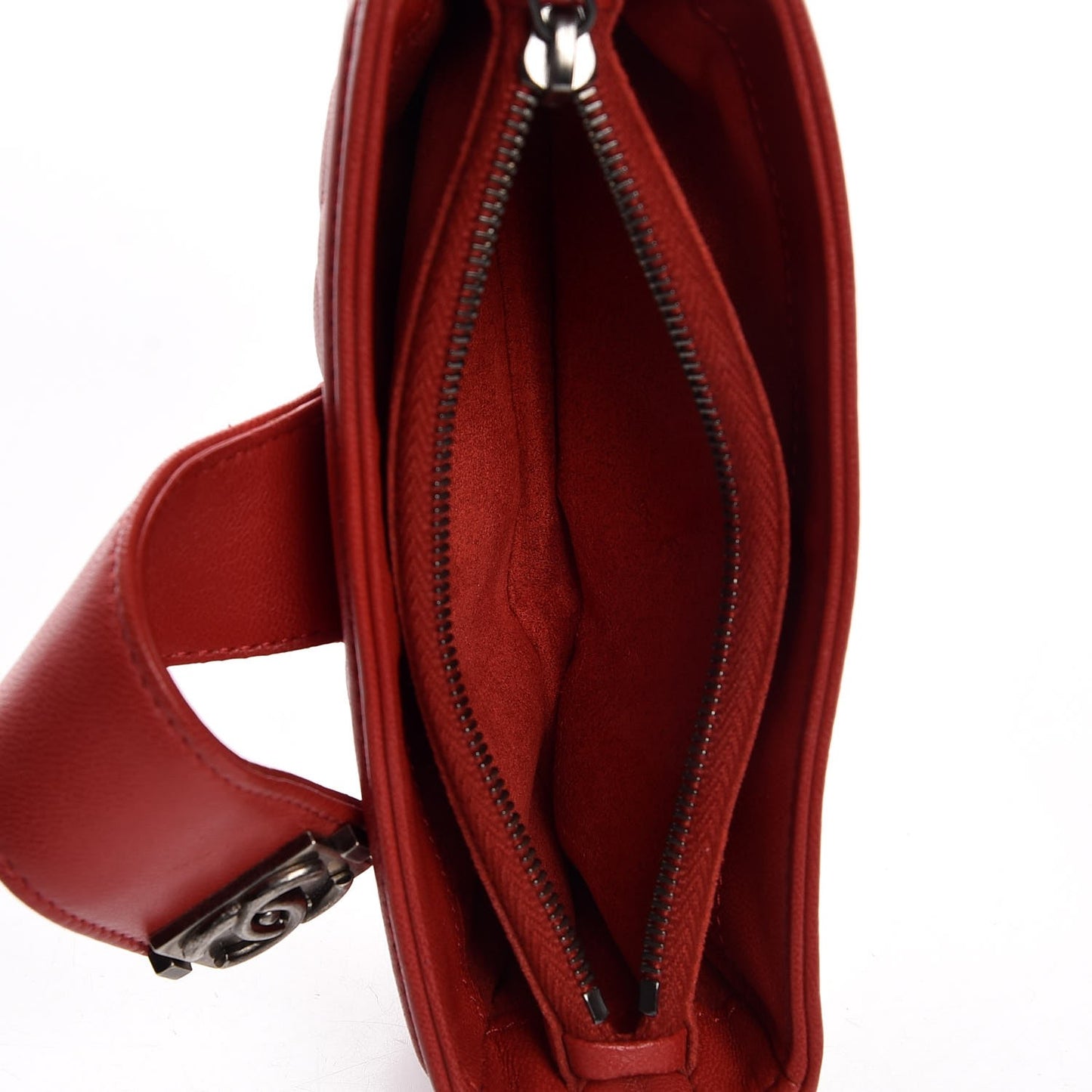 Lambskin Quilted Mini Boy Phone Holder Clutch Red