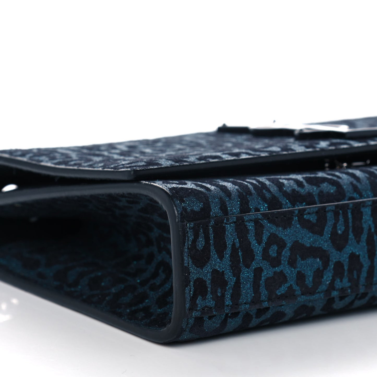 Glitter Leopard Small Monogram Kate Satchel Blue