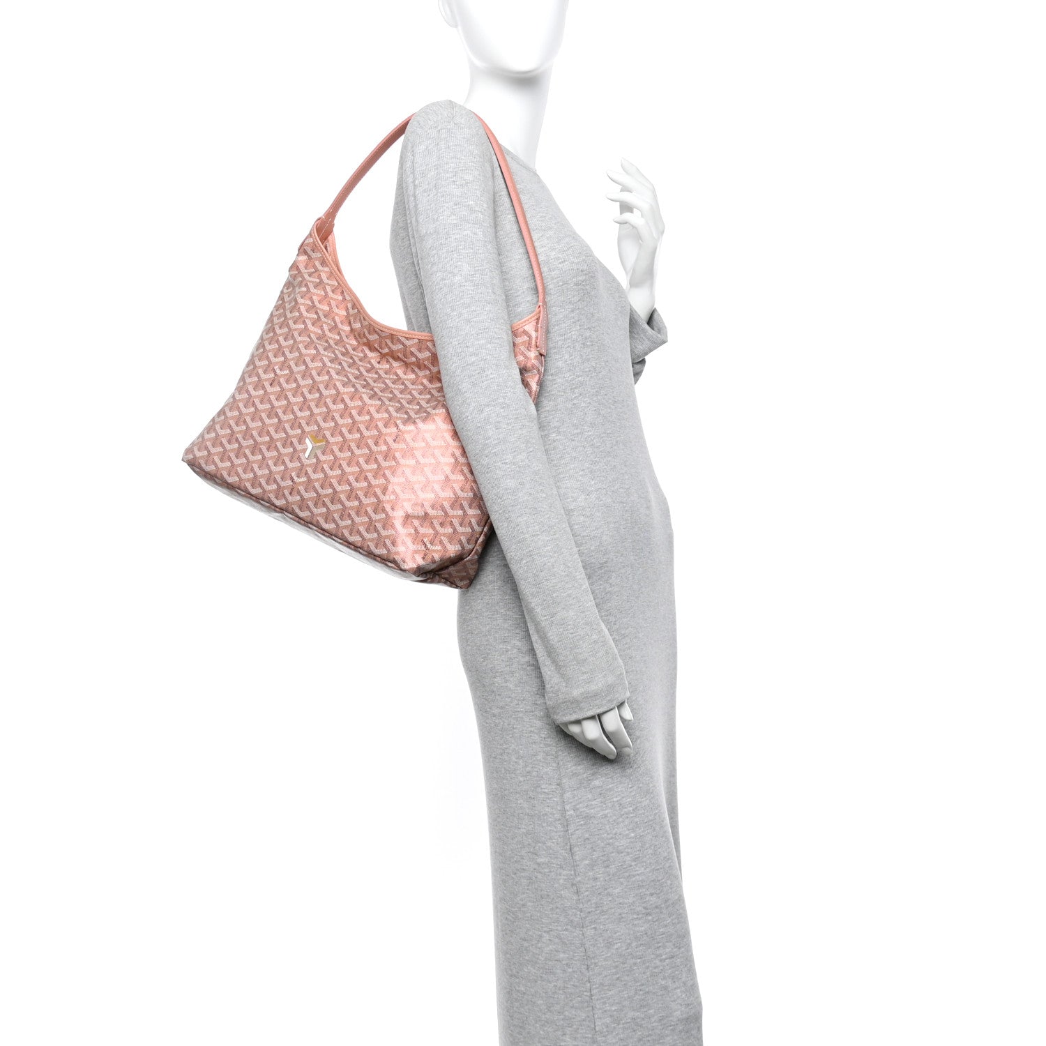 Goyard Iridescent Goyardine Boheme Hobo Pearly Coral 2 of 11