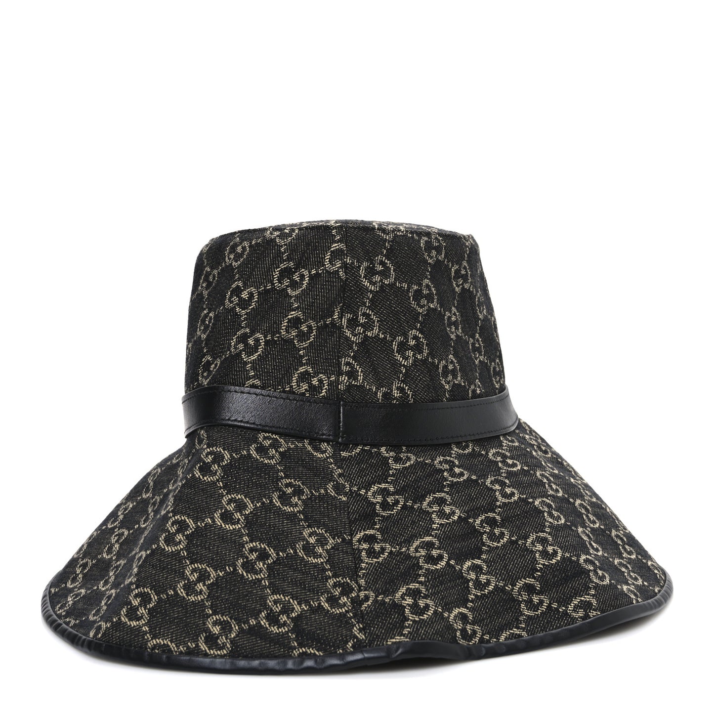 Monogram Wide Brim Hat S Black