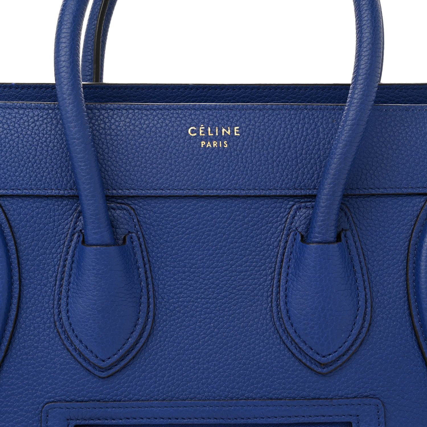Celine Drummed Calfskin Micro Luggage Indigo 7 of 11