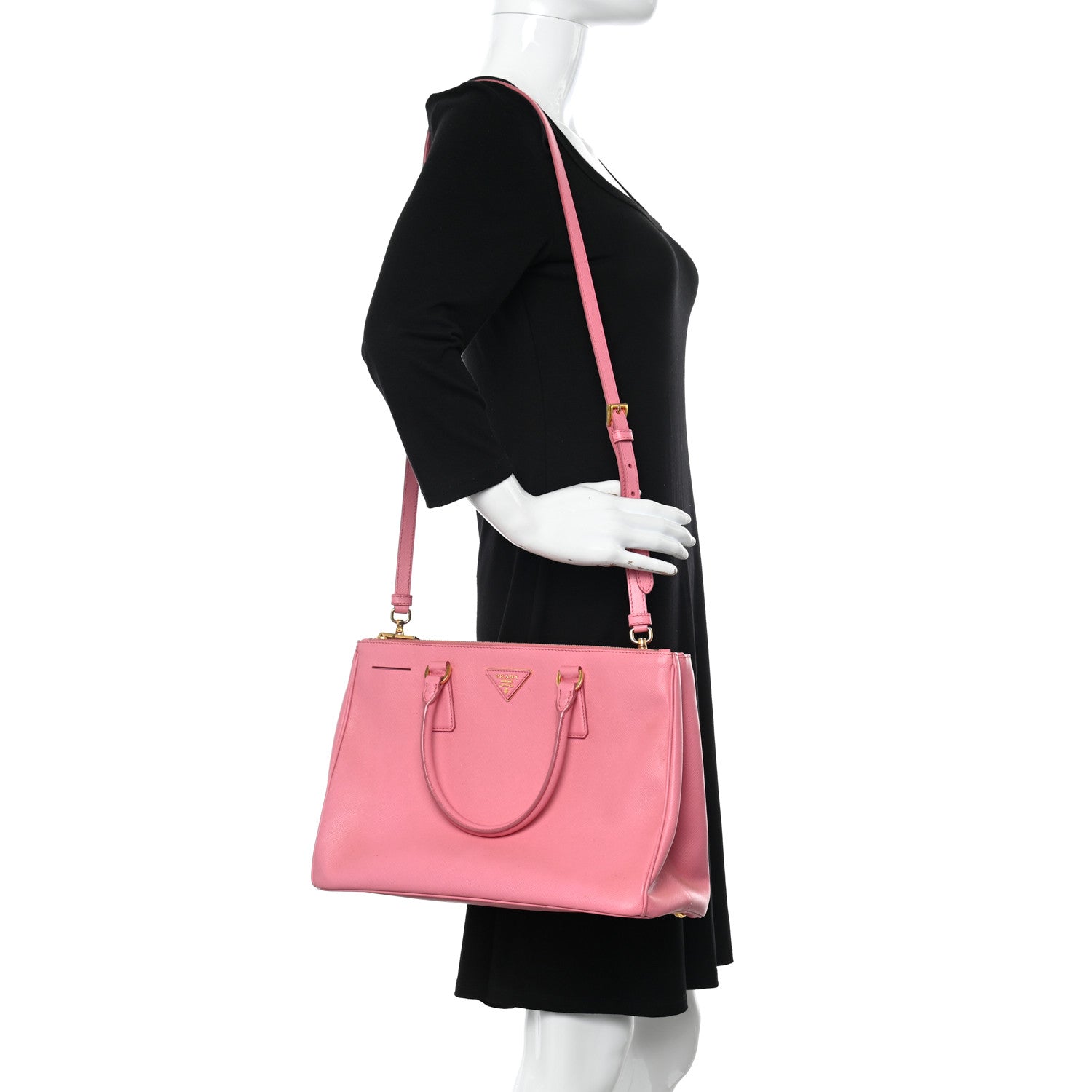 Prada Saffiano Galleria Double Zip Tote Geranio Geranio 2 of 10