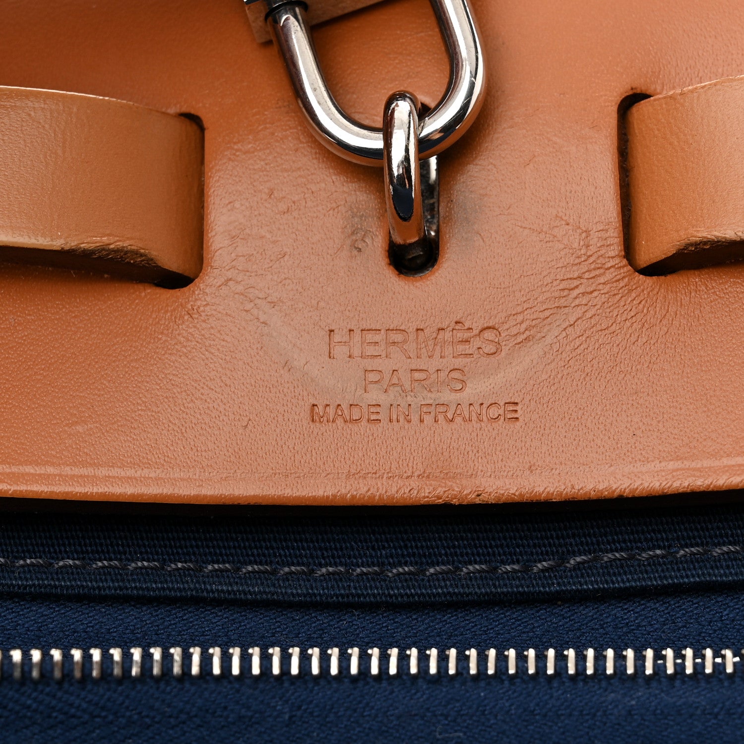 Hermes Vache Hunter Toile Herbag Zip 31 PM Bleu De Malte Natural 7 of 18
