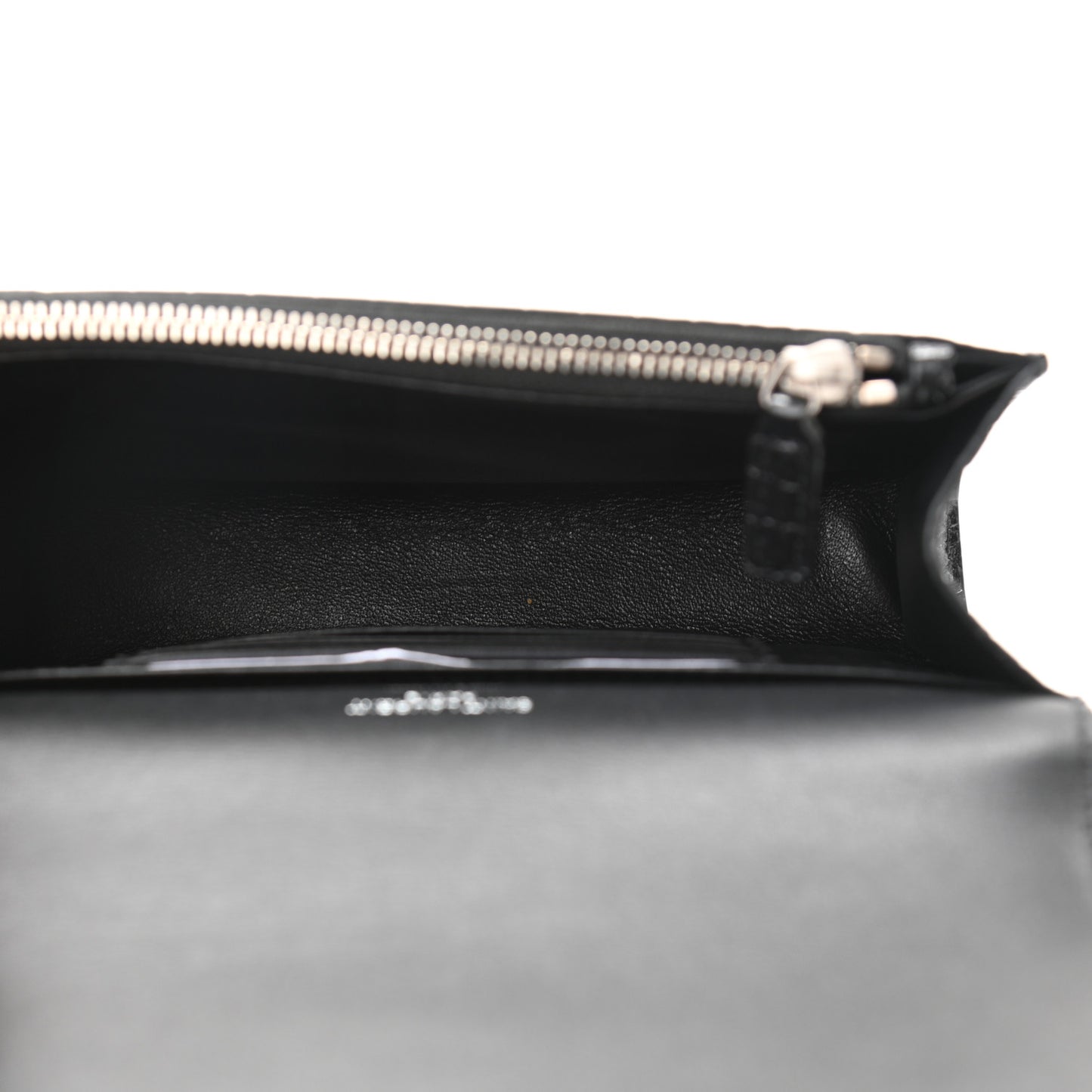 Calfskin Crocodile Embossed Monogram Kate Belt Bag Black