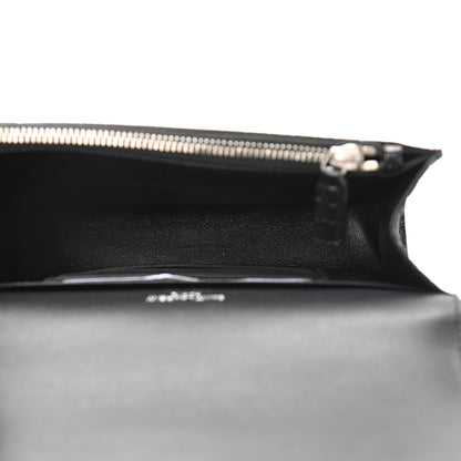 Saint Laurent Calfskin Crocodile Embossed Monogram Kate Belt Bag Black 5 of 9
