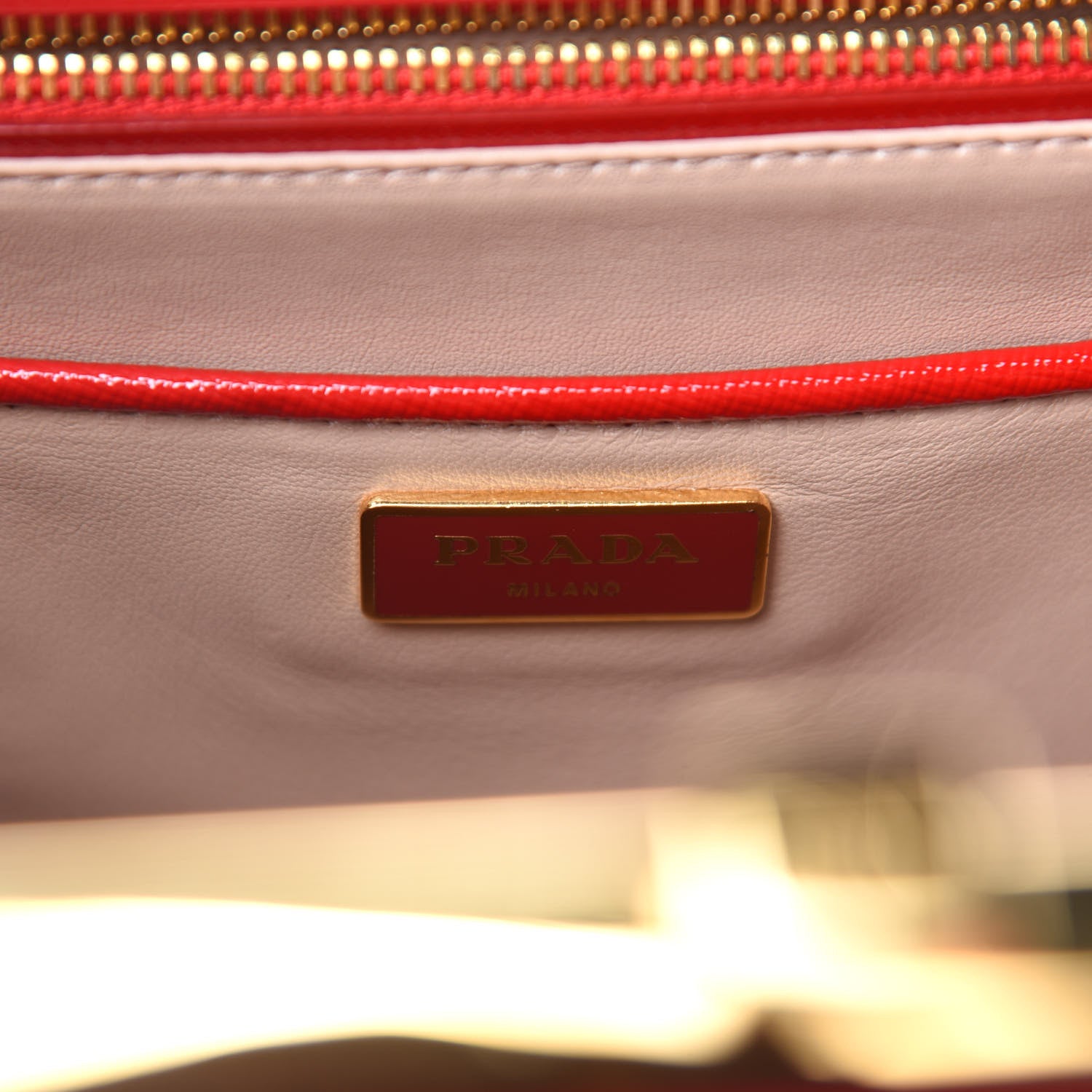 Prada Saffiano Vernice Pyramid Bag Rosso 8 of 11