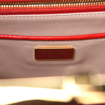 Prada Saffiano Vernice Pyramid Bag Rosso 8 of 11
