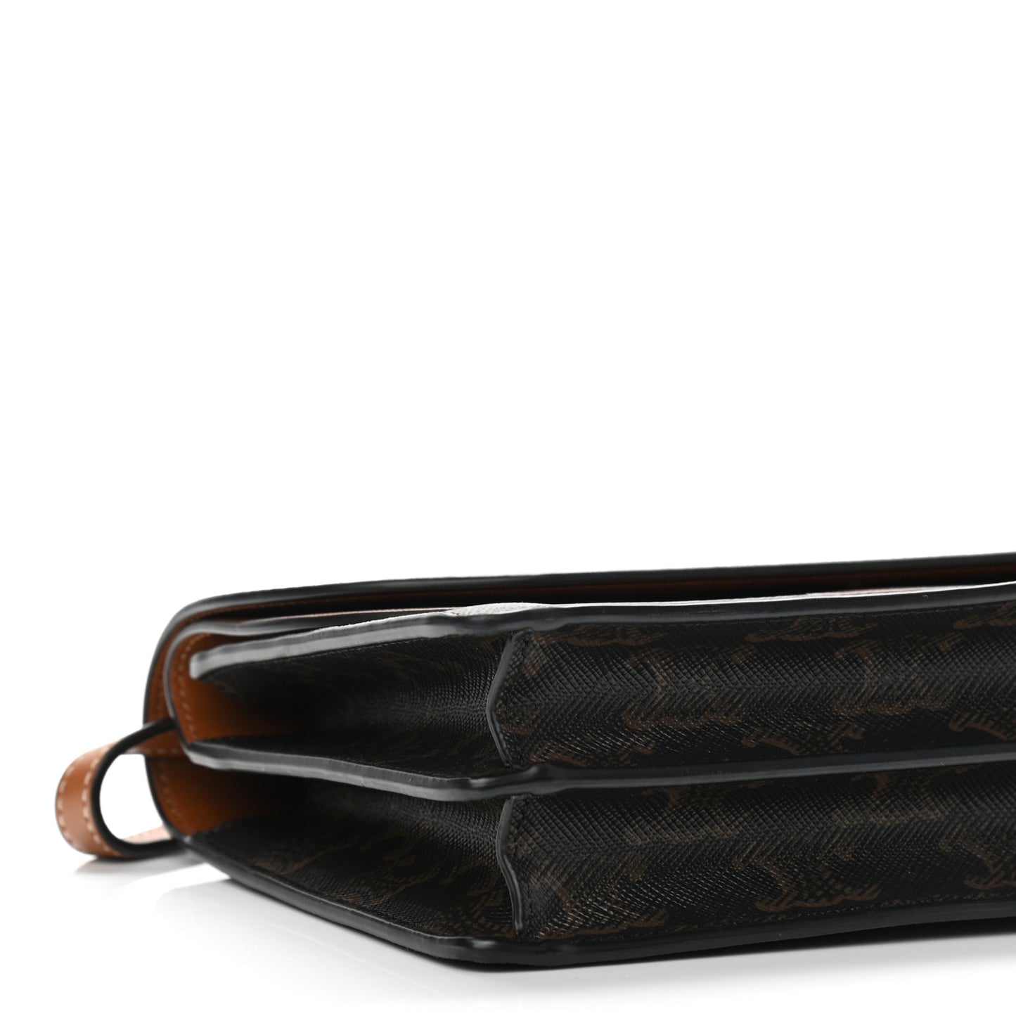 Triomphe Canvas Lambskin Wallet On Strap Tan
