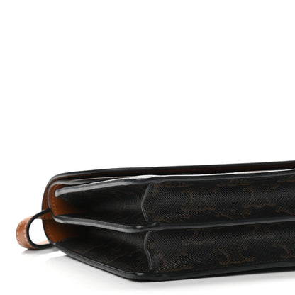 Celine Triomphe Canvas Lambskin Wallet On Strap Tan 10 of 12