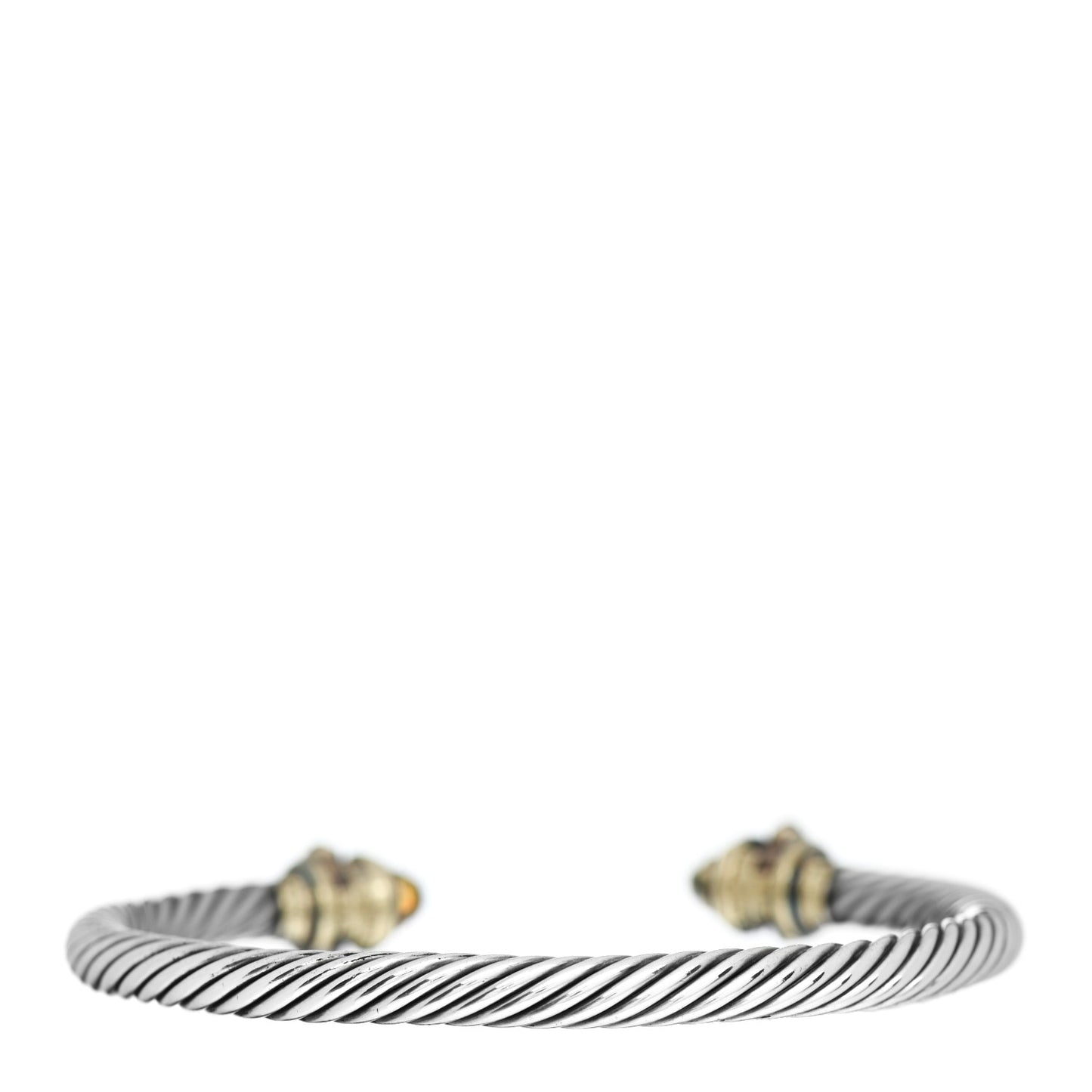 Sterling Silver 14K Yellow Gold Citrine Rhodolite Garnet 5mm Renaissance Cable Bracelet