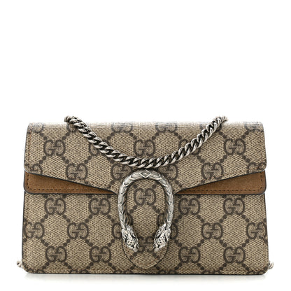 Gucci GG Supreme Monogram Super Mini Dionysus Shoulder Bag Taupe 1 of 9