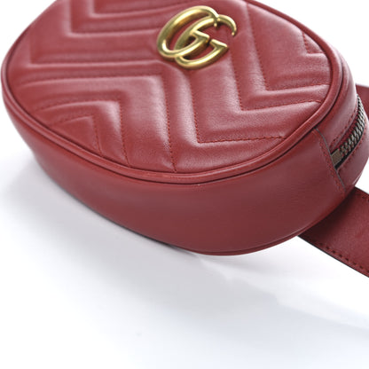 Gucci Calfskin Matelasse GG Marmont Belt Bag 95 38 Hibiscus Red 7 of 11