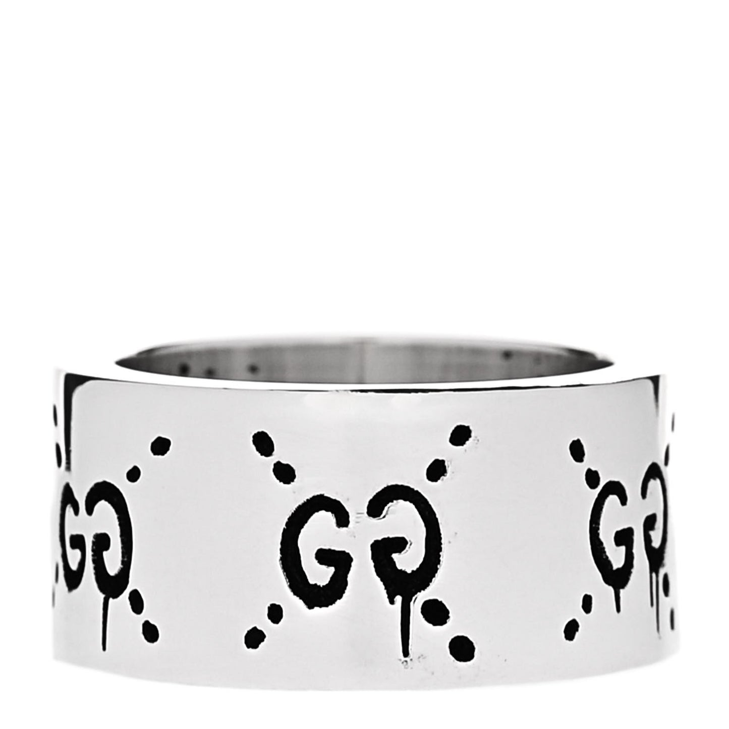 Sterling Silver GucciGhost Hamlet Skull Band Ring 47 4