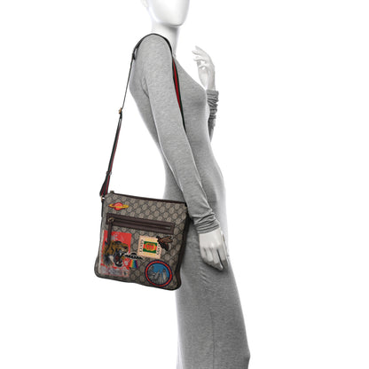 Gucci Soft GG Supreme Monogram Courrier Web Medium Flat Messenger Bag Beige New Acero Multicolor 2 of 10