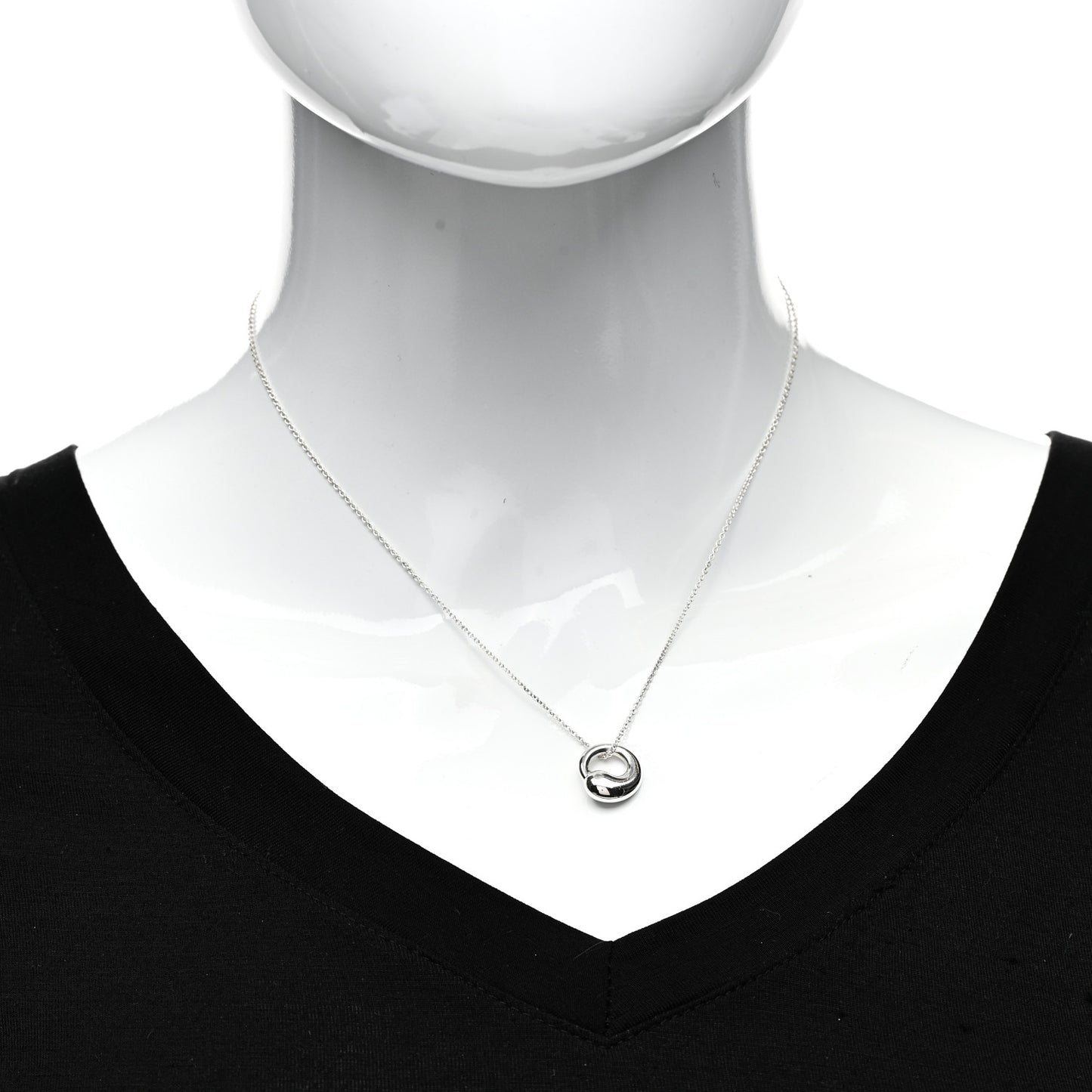 Sterling Silver 12mm Elsa Peretti Eternal Circle Pendant Necklace