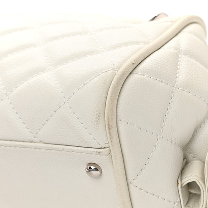 Chanel Caviar Quilted CC Timeless Bowler White 11 of 23