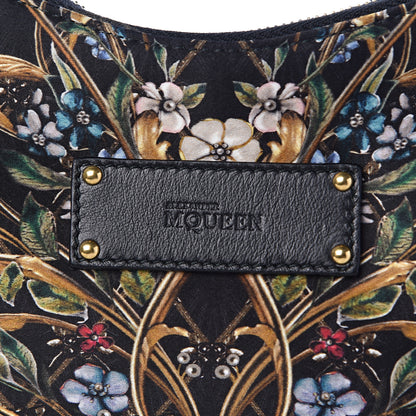 Alexander McQueen Silk Floral Print De Manta Clutch Black Multicolor 8 of 10