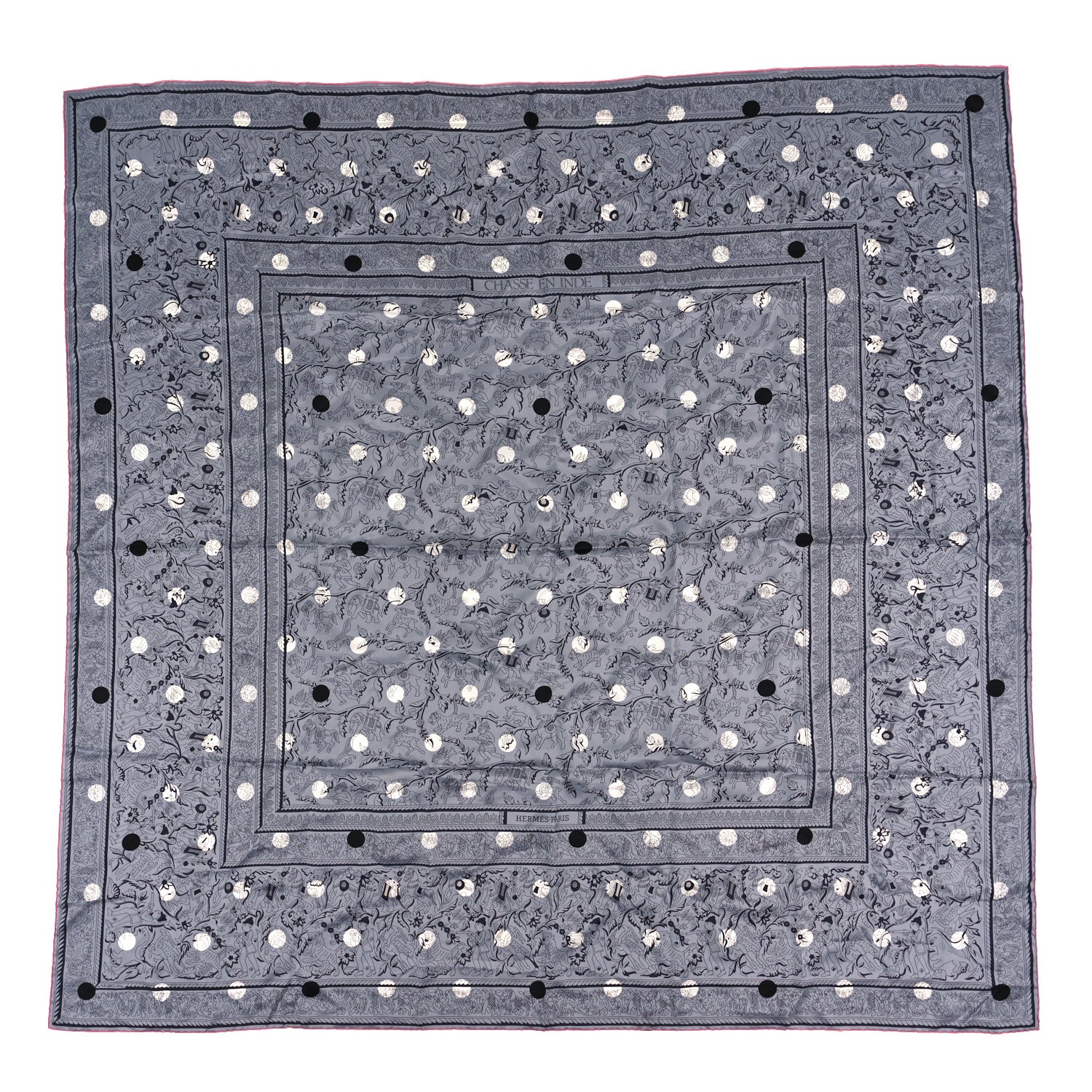 Hermes Silk Chasse Aux Pois Shawl 140 1 of 3