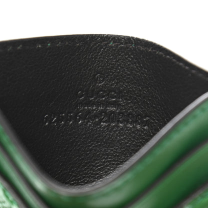 Gucci Calfskin GG Tennis Embossed Card Holder New Shamarock 6 of 6