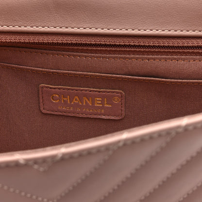 Chanel Calfskin Chevron Quilted Statement Flap Pink 6 of 10