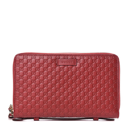 Gucci Microguccissima Zip Around Top Handle Travel Wallet Red 1 of 9