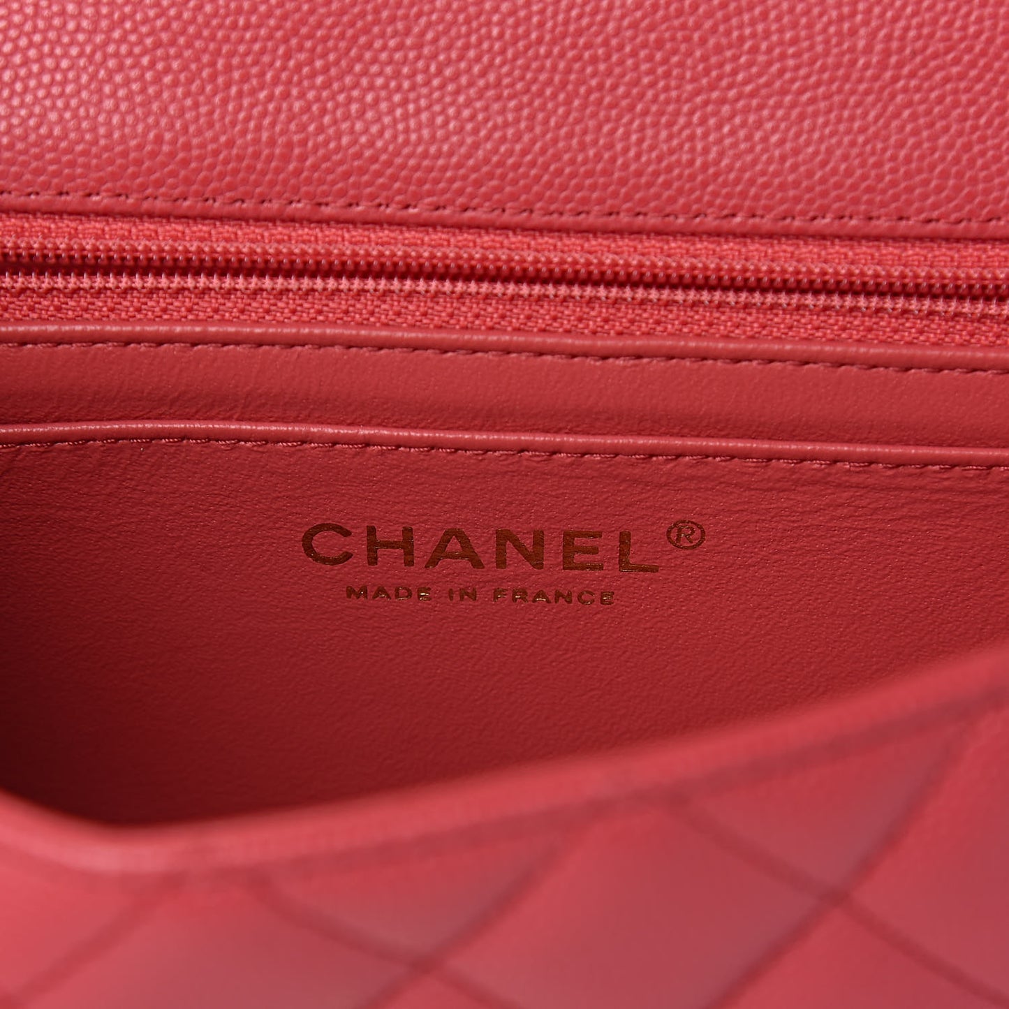 Caviar Quilted Mini Rectangular Flap Dark Pink