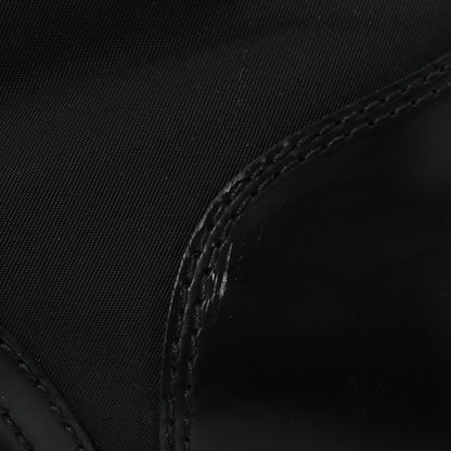 Prada Spazzolato Rois Nylon Metal Triangle Logo Monolith Pouch Pocket 55mm Boots 38 Black 14 of 15