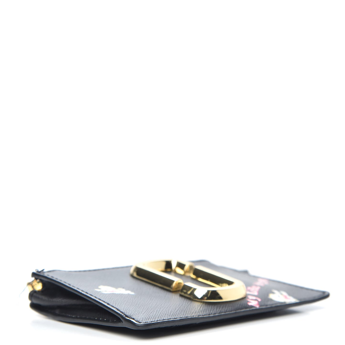 X MAGDA ARCHER Saffiano Top Zip Multi Wallet Black