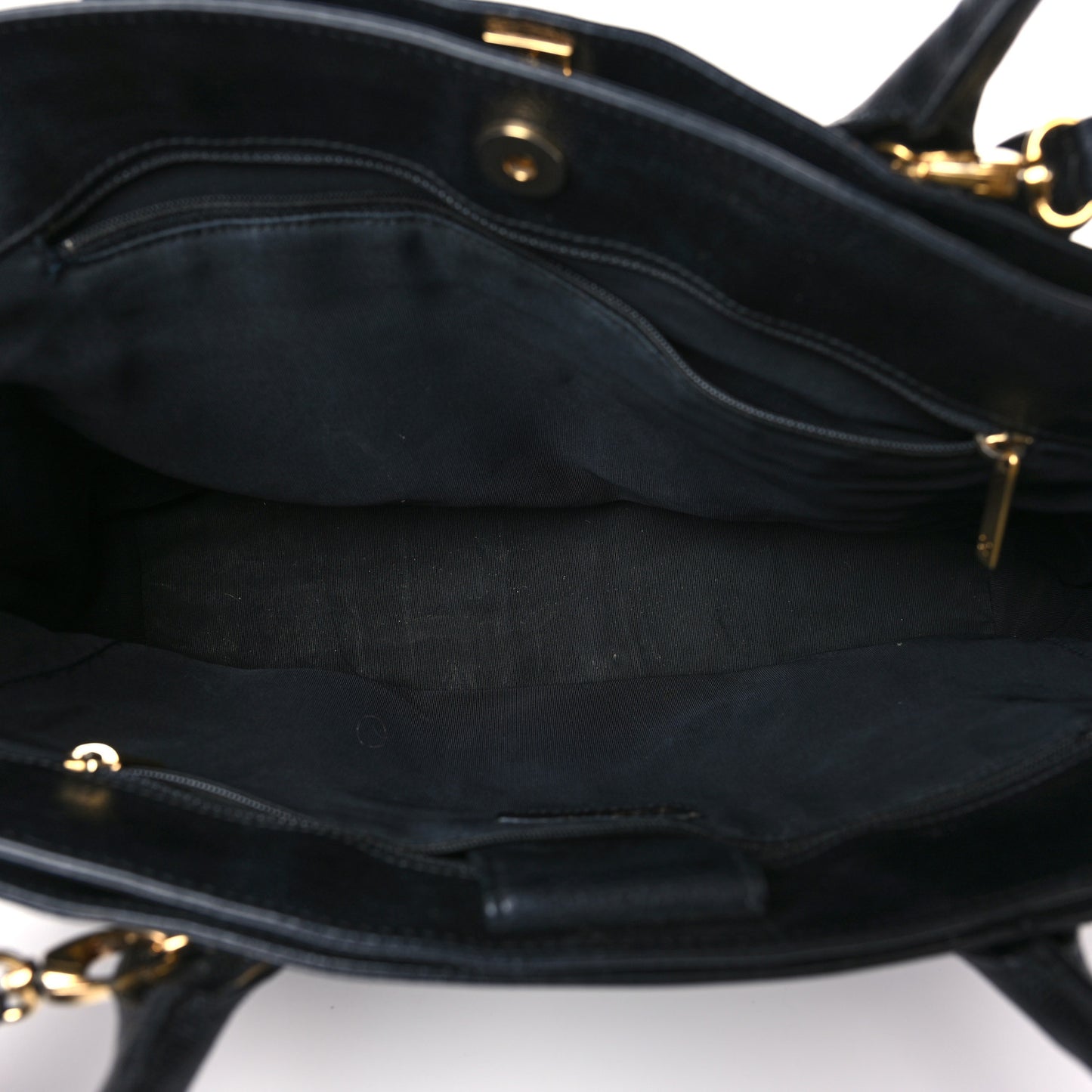 Calfskin Cerf Executive Shopper Tote Black