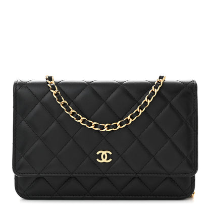 Chanel Lambskin Quilted Wallet On Chain WOC Black 1 of 14