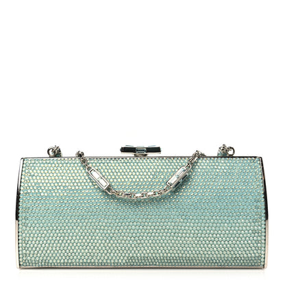 Judith Leiber Swarovski Crystal Minaudiere Clutch Aquamarine 1 of 11