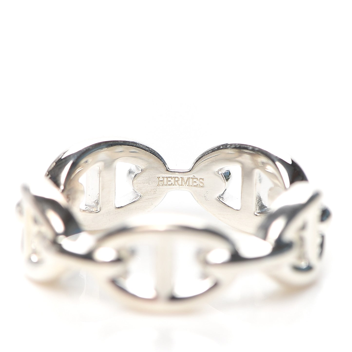 Sterling Silver PM Chaine d'Ancre Enchainee Band Ring 55 7.25