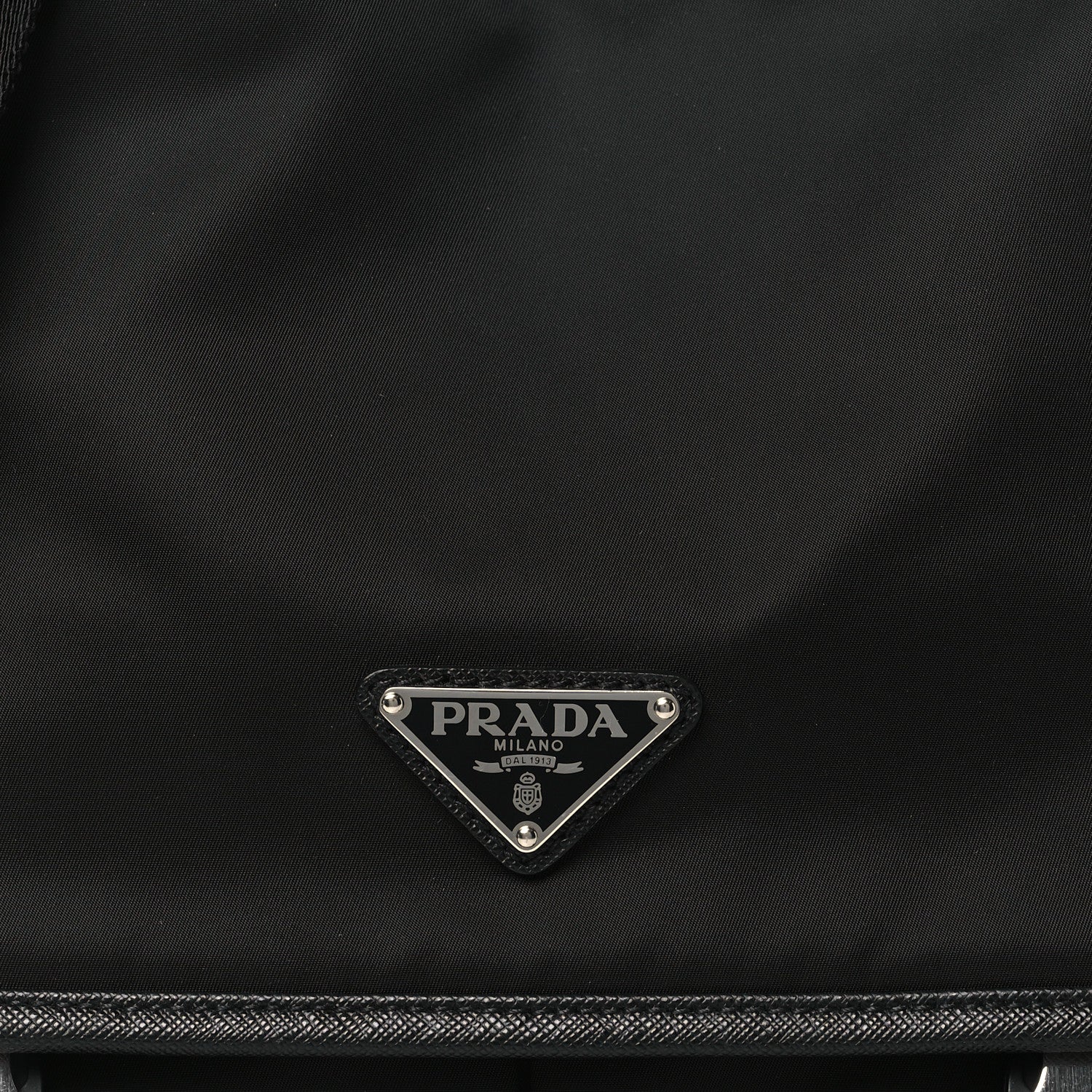 Prada Tessuto Nylon Saffiano Large Double Snap Buckle Messenger Bag Black 8 of 10