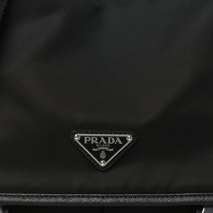 Prada Tessuto Nylon Saffiano Large Double Snap Buckle Messenger Bag Black 8 of 10