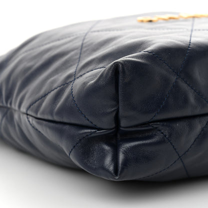 Chanel Shiny Calfskin Quilted Small Chanel 22 Navy 10 of 11