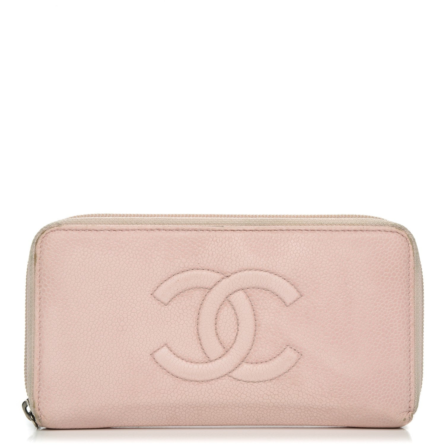 Chanel Caviar Large Timeless CC Zip Around Wallet Light Pink 1 of 13