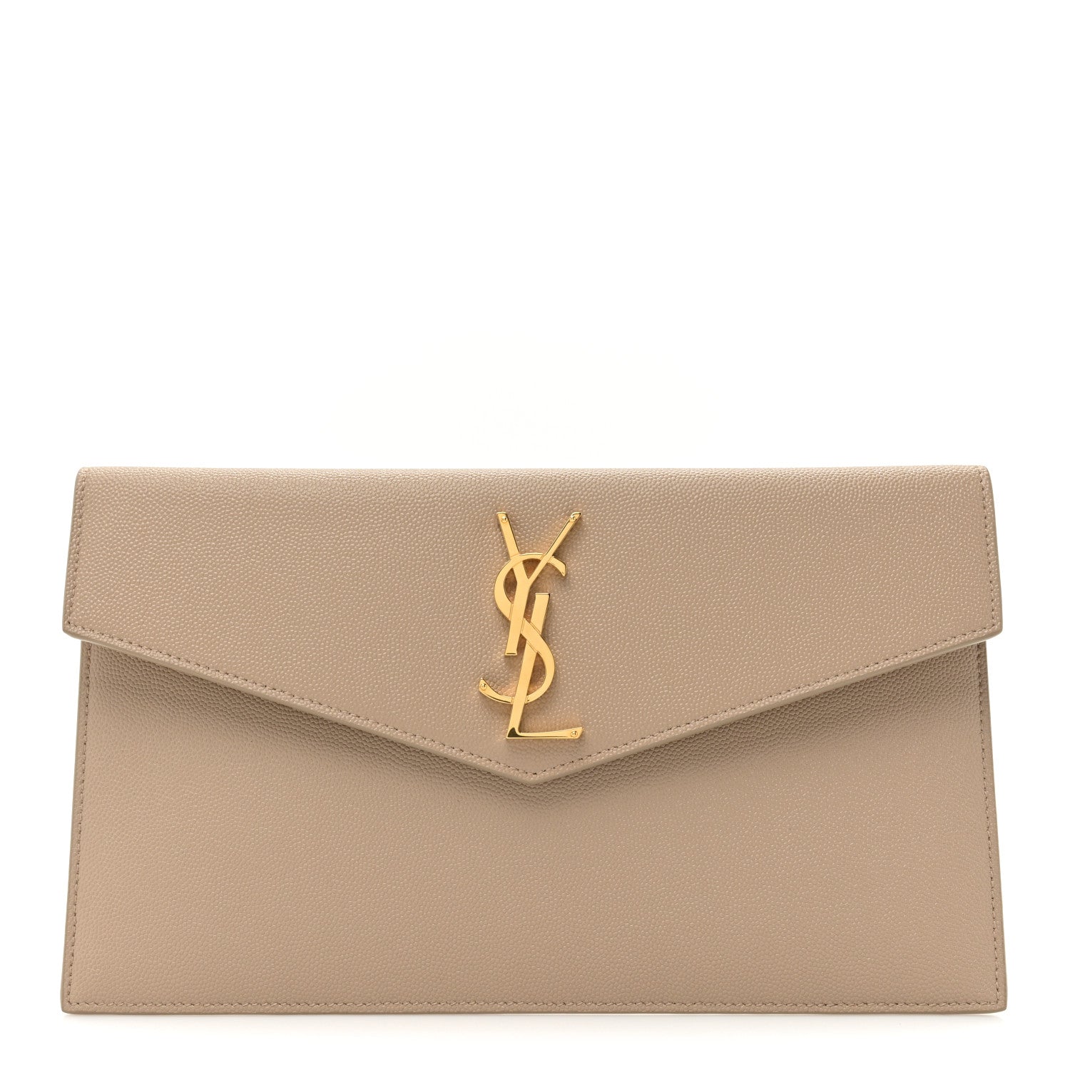 Saint Laurent Grain De Poudre Uptown Pouch Dark Beige 1 of 9