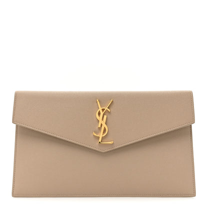 Saint Laurent Grain De Poudre Uptown Pouch Dark Beige 1 of 9