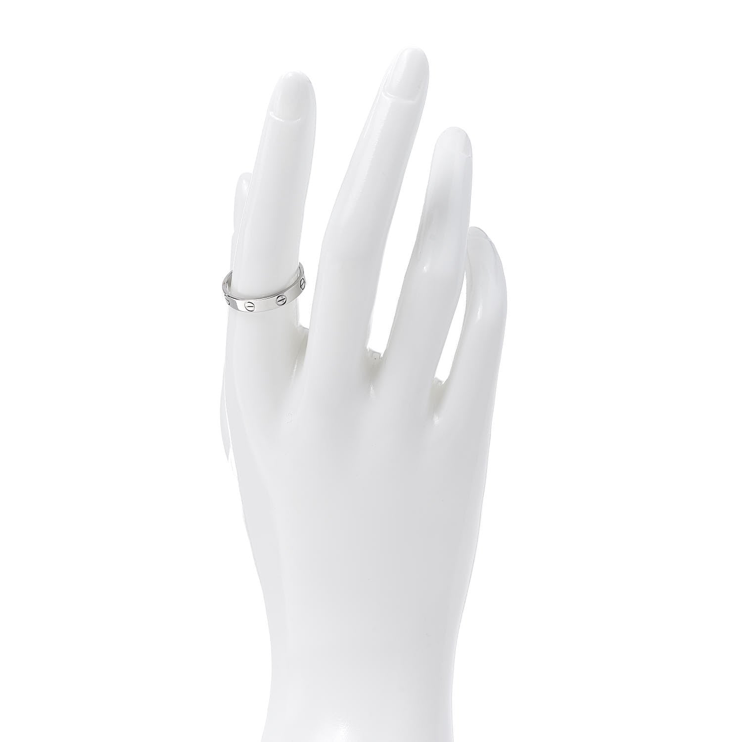 Cartier 18K White Gold 3.5mm LOVE Wedding Band Ring 58 8.25 2 of 5