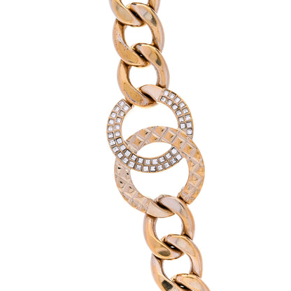 Chanel Baguette Crystal Quilted CC Chain Choker Necklace Gold 4 of 5
