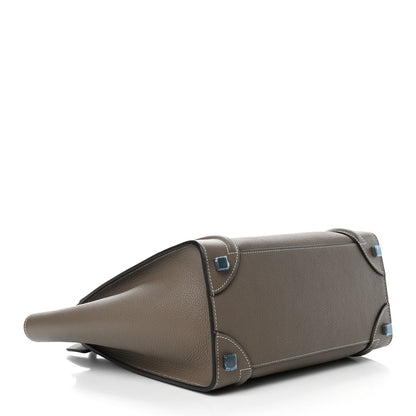 Celine Drummed Calfskin Micro Luggage Souris 3 of 4